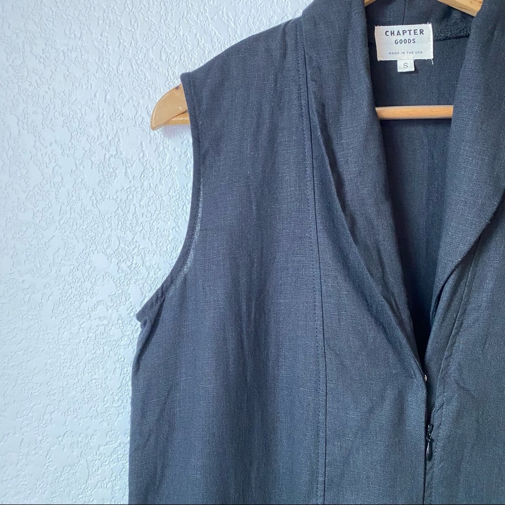 Chapter Goods 100% Linen Column Dress in Black Ink - Picture 4 of 9